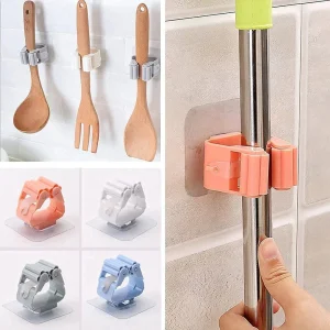 1 Pc Mop and Broom Self Adhesive Holder Wall Mount