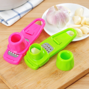 Garlic Press Grater Slicer Plastic Grinding Tool Kitchen
