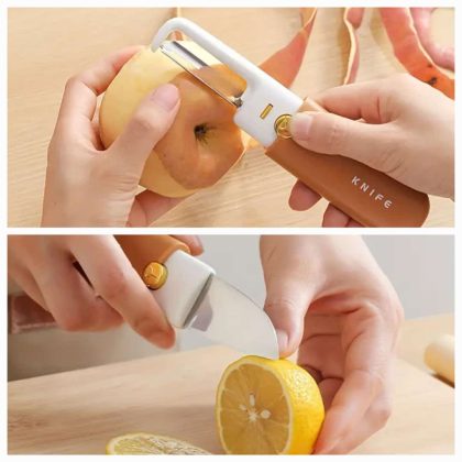 Stainless Steel 2 in 1 Fruit cutting Knife with Peeler