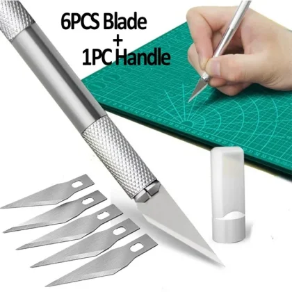 Pen Knife | Cutter with 6 Blades + 1 Handle