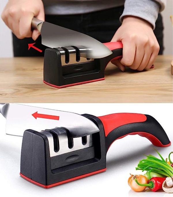 3-in-1 Knife Sharpener  with 3 Diamond Coating