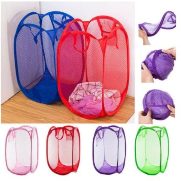 Foldable Laundry/Storage Mesh Washing Basket