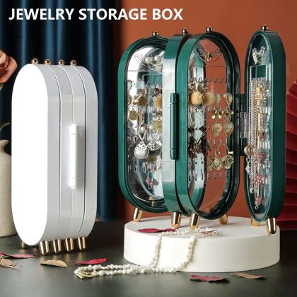 Jewellery Box Organiser with Mirror - Foldable