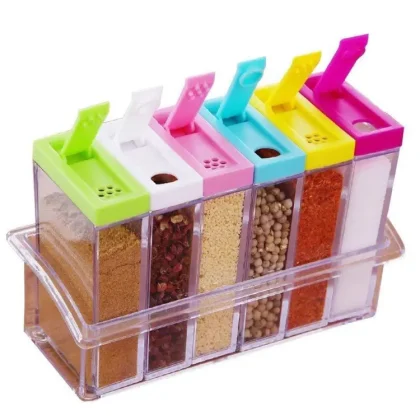 Spice Jars Dispenser Set of 6