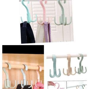 Rotatable Hook Wardrobe Bag Rack Organizer