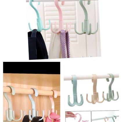 Rotatable Hook Wardrobe Bag Rack Organizer