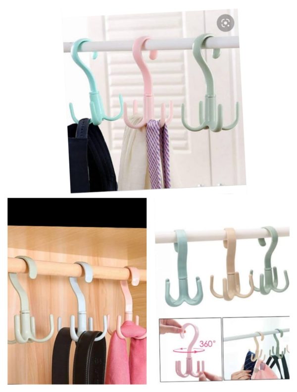 Rotatable Hook Wardrobe Bag Rack Organizer