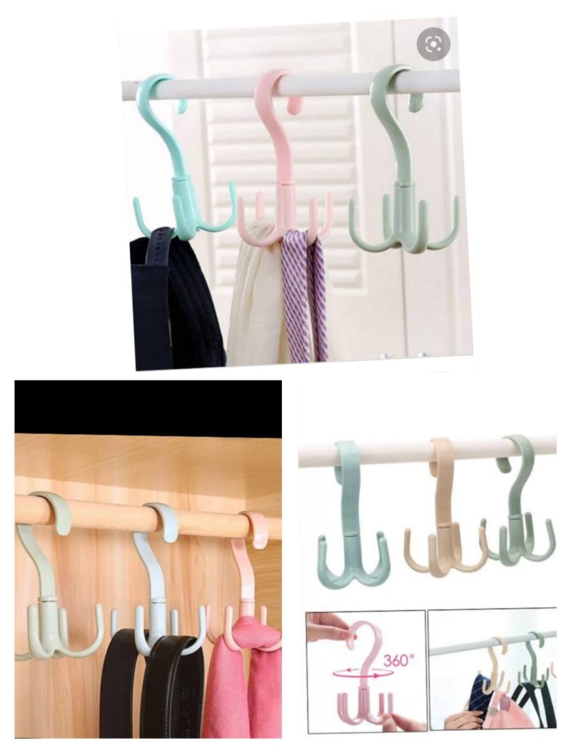 Rotatable Hook Wardrobe Bag Rack Organizer