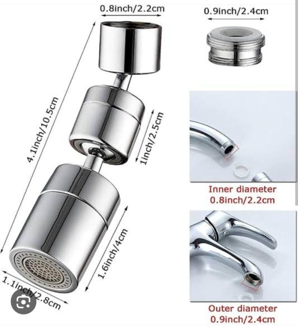1080°rotatable Bathroom Washbasin Tap Splash Filter