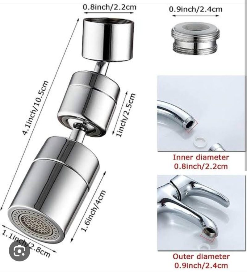 1080°rotatable Bathroom Washbasin Tap Splash Filter