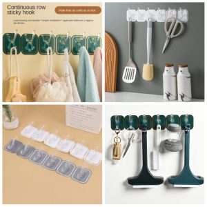 Six Rows of sticky hook Storage Holder