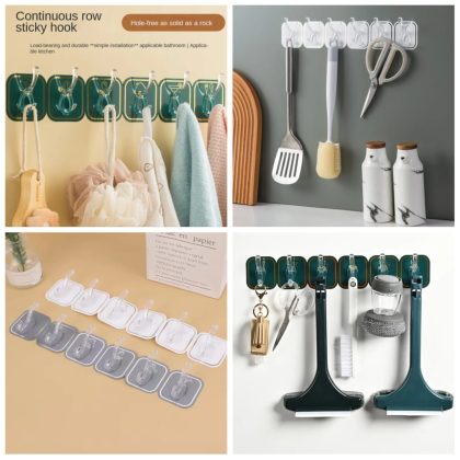 Six Rows of sticky hook Storage Holder