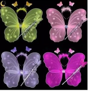 Kids Fairy Wings 3pcs/set ( wing+Stick+hairband)