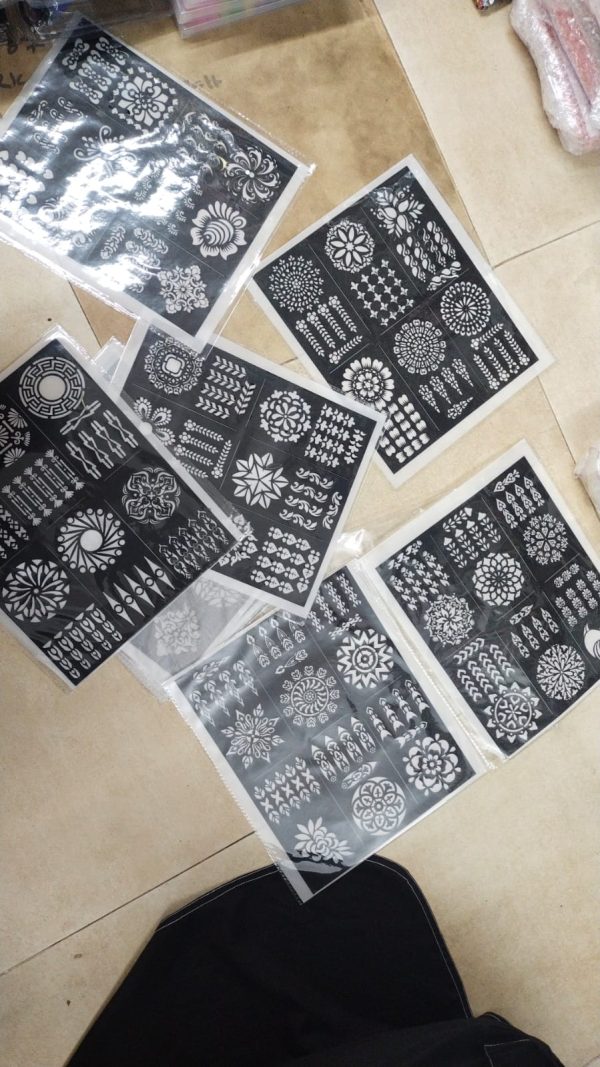 Mehndi Art stickers for hand (6pcs) - Image 2