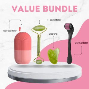 Combo pack Marble Jade Roller | Ice Roller | Derma Roller [Pack of 3]