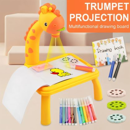Kids giraffe Painting Table Small Desk with led