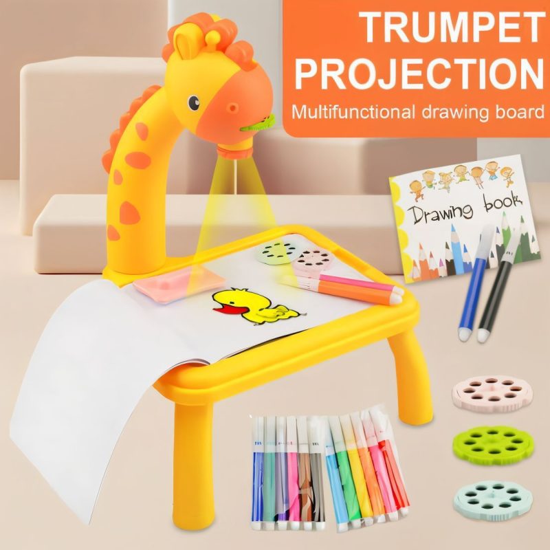 Kids giraffe Painting Table Small Desk with led