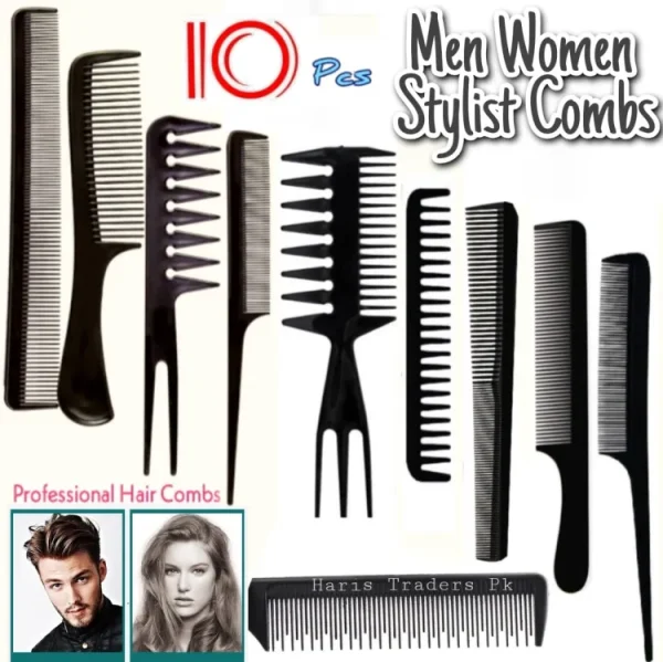 Unigender Pack of 10-Professional Hairdressing Combs