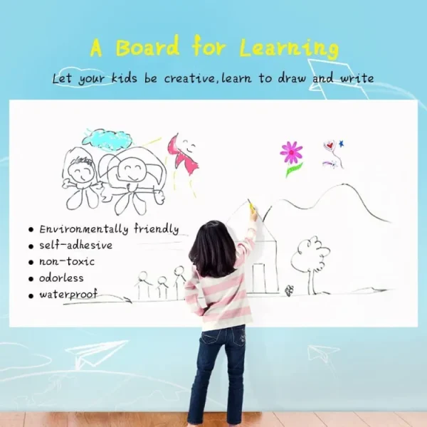 Dry Erase Whiteboard reusable with 2 erasable markers