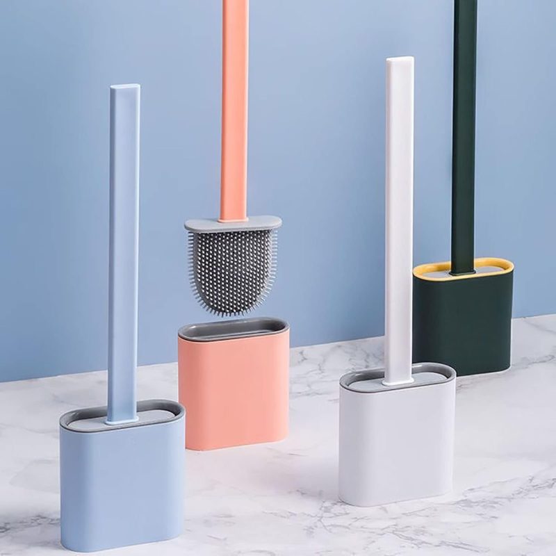 Toilet Silicone Brush Toilet with Quick Drying Holder