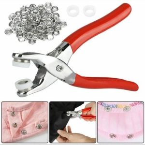 Metal Tich Button Press Plier With 50 Buttons.