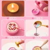 Wax Set With 3 diff Brass Stamps (10 colors wax About 520 beans) - Image 4